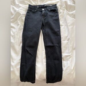 Zara Black Distressed Women Jeans